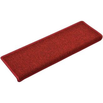 vidaXL Vidaxl - Tappetini per scale 15 pz 65x21x4 cm Bordeaux bordo rettangolare