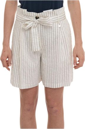 Liu Jo Bermuda Short - Dames - Korte Broeken - Wit - L - Polyester - Korte Broeken