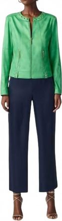 Joseph Ribkoff Zip Front Casual Jacket In Island Green