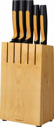 Fiskars Functional Form Juego De 5 Cuchillos Naranja Negro