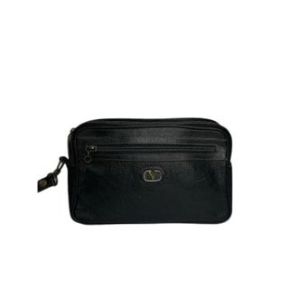 Valentino Pre-owned Leren Clutch - Dames - Pre-owned - Zwart - Maat: ONE Size Leer
