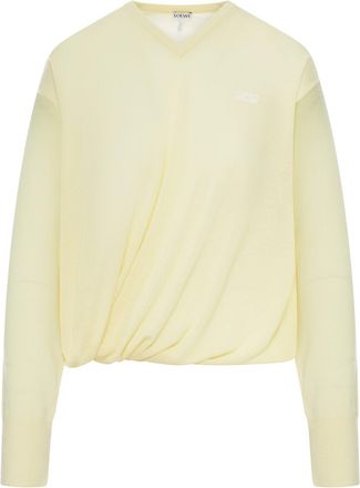 Loewe DRAPED MERINO WOOL SWEATER - Loewe - Woman