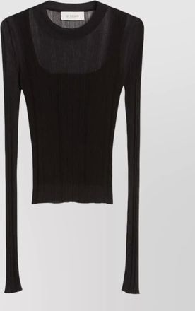 Sportmax knit crew neck fitted long sleeve top