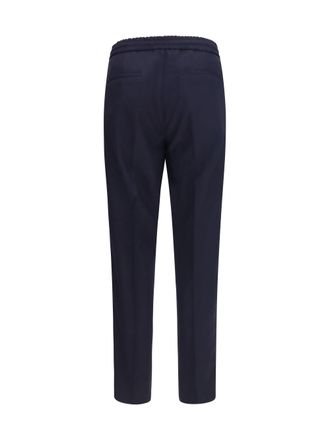 Brunello Cucinelli Mens Virgin Wool Pants Blu Colorato Fleece Ovis Aries Trousers