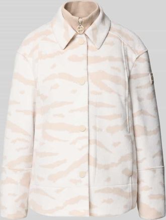 Marc Cain Regular Fit Kurzmantel mit Stehkragen in Sand, Gr&ouml;&szlig;e 34