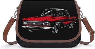 Generic Old Car Crossbody Bag Womens Handbag PU Message Bags Shoulder Purse with Adjustable Strap