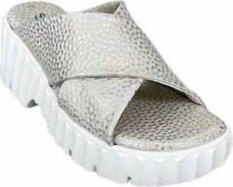 Softwaves Womens Marini Platform Sandals In Platino Silver