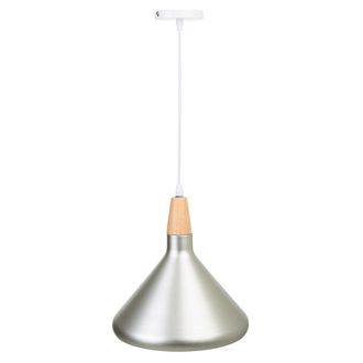 Wanderlust Deco Wanderlust Deco - L&aacute;mpara De Techo De Madera Y Metal Plateada 27x27x30
