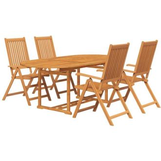 vidaXL vidaXL 5 Piece Garden Dining Set Solid Acacia Wood