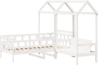 vidaXL Day Bed Set with Roof without Mattress White 80x200 cm Vidaxl