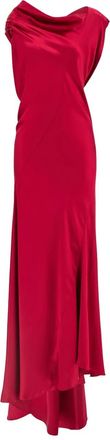 Alberta Ferretti Abito lungo con scollo drappeggiato - Rosa