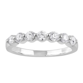 Grown Brilliance 0.55 Carat 14K White Gold Round Cut Lab Grown Diamond Wedding Ring for Women- Color/Clarity-G+SI
