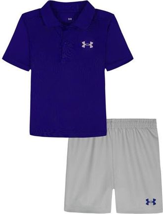 Under Armour Kids Performance Polo & Pull-On Shorts Set in Royal at Nordstrom, Size 4T