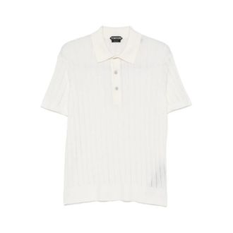 Tom Ford Cotton Silk Knit Polo - male - Tom Ford - Polo Shirts - White - XL - Tops