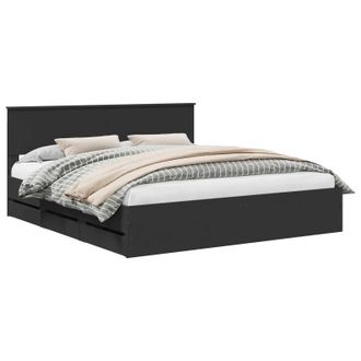 vidaXL Estructura De Cama Negro 180 X 200 Cm Madera Ingenieril Vidaxl
