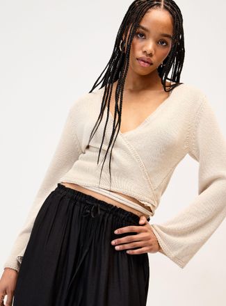 Twik Womens Flared sleeves knit Bolero Jacket