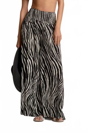 Elan Print Wide-Leg Pant In Black Zebra