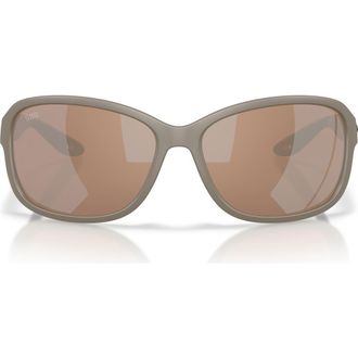 Costa Seadrift 58mm Polarized Square Sunglasses in Sand /Copper Silver 580G at Nordstrom