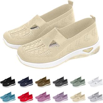 Generic Womens Comfort Walking Shoes, Woven Lightweight Breathable Orthopedic Sneakers with Soft Sole, Wide Fit Shoes Womens Comfortable Breathable Arch Suppo