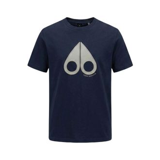 Moose Knuckles T-Shirts, male, Blue, Size: 2XL Tandem Tee