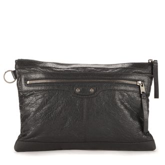 Balenciaga Pre-owned Womens Classic Clip Pouch Clutch - Grey - One Size