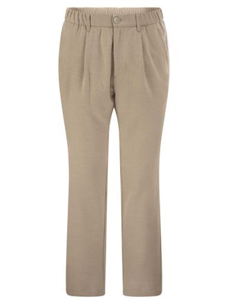 Herno Pantalones de mezcla de lana y modal con cintura el&aacute;stica de Herno