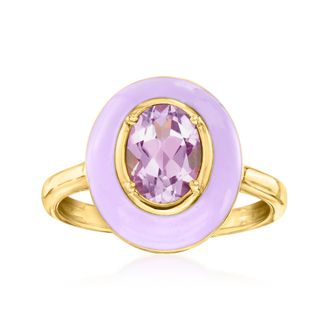 Ross-Simons Amethyst Ring With Pastel Purple Enamel in 18kt Gold Over Sterling