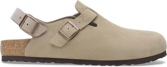 Birkenstock Womens Tokio Suede Leather Clogs In Taupe