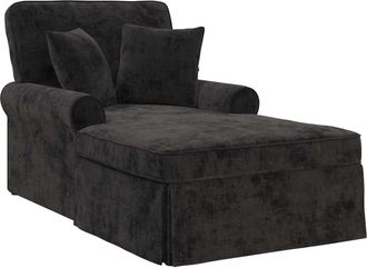 vidaXL Chaise Lounge Con Falda Con Coj&iacute;n Negro 157 X 91 X 91 Cm Ares Vidaxl