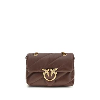 Pinko Love Mini Puff Schoudertas - Dames - Schoudertassen - Bruin - ONE Size - Leer - Tassen