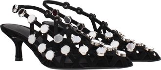 The Attico Womens Stud-Embellished Suede Heel Black