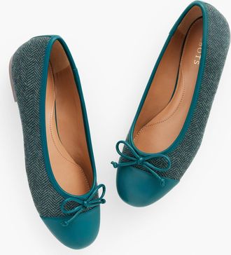 Talbots Blair Ballet Flats - Herringbone - Spruced Up - 7 1/2 M - 100% Cotton Talbots
