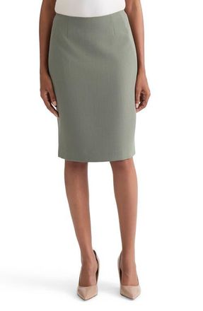 Kasper Stretch Crepe Slim Skirt in Dark Sea Stone at Nordstrom, Size 14