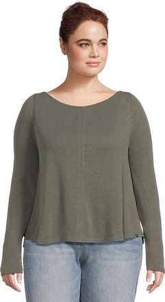 Prana New Moon Long Sleeve Womens Sweatshirt Thyme : LG (Womens 10-12), Hemp/Polyester/Tencel