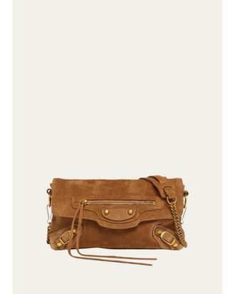 Balenciaga Le City Suede Clutch Bag