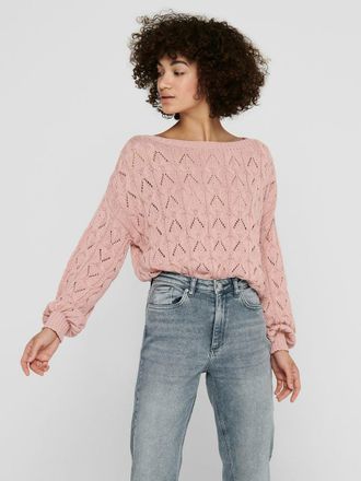 Only Strickpullover ONLY ONLBRYNN LIFE STRUCTURE L/S PUL KNT, Damen, Gr. XL, rosa (adobe rose), Strick, Obermaterial: 70% Baumwolle, 30% Polyester, unifarb