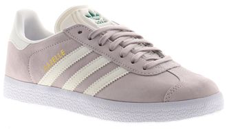 adidas Originals Womens Trainers Gazelle Gold Green Logo Purple Tint cloud white - Size UK 3.5