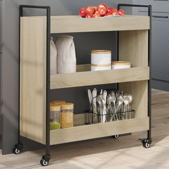 vidaXL Vidaxl - Carrito De Cocina Madera De Ingenier&iacute;a Roble Sonoma 70x30x82 Cm
