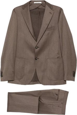 Tagliatore 2Smc 22K01 Suit - Heren - Business pakken - Bruin - M - Wol - Kostuums