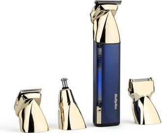 BaByliss Cortadora Multiusos Inal&aacute;mbrica - Babyliss - Mt992e Super-x Metal - Autonom&iacute;a 5 H - 4 Cabezales - Edici&oacute;n Oro Y Marino