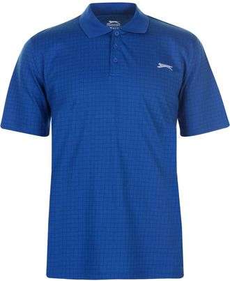 Slazenger Mens Check Golf Polo Shirt Blue XXXL