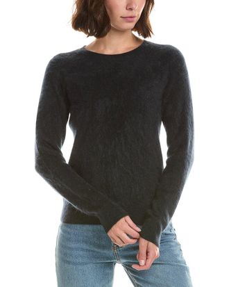 Sofiacashmere Brushed Jersey Crewneck 100% Cashmere Sweater