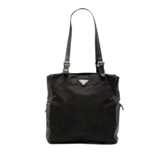 Prada Pre-owned Tote Bags, female, Black, Size: ONE SIZE Pre-owned Nylon Tote Bag