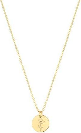 Set & Stones Lily Birth Flower Necklace in Gold /August at Nordstrom