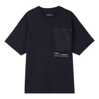 Nike Jordan Air Jordan 23 Engineered Solid Color Pocket Round Neck Casual Short Sleeve Black DM1389-010