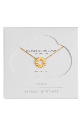 Estella Bartlett Modern Floral Pendant Necklace in Gold at Nordstrom