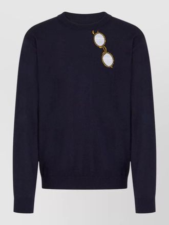 Moschino crew neck silk blend knit sweater