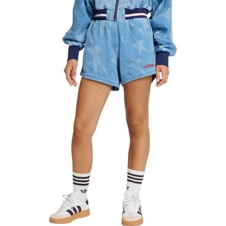 adidas Originals The Denim Star Graphic Cotton Varsity Shorts in Medium Blue Denim at Nordstrom, Size X-Small