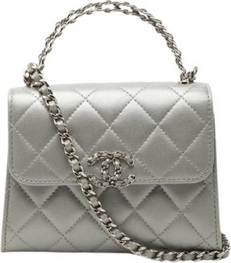 Chanel Borsa a mano Pre-owned in agnello trapuntato - - Pre-owned - Donna - Grigio - ONE SIZE