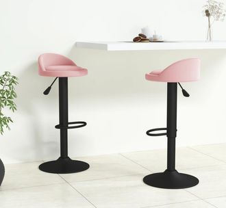 vidaXL Taburetes De Cocina 2 Unidades Terciopelo Rosa Vidaxl